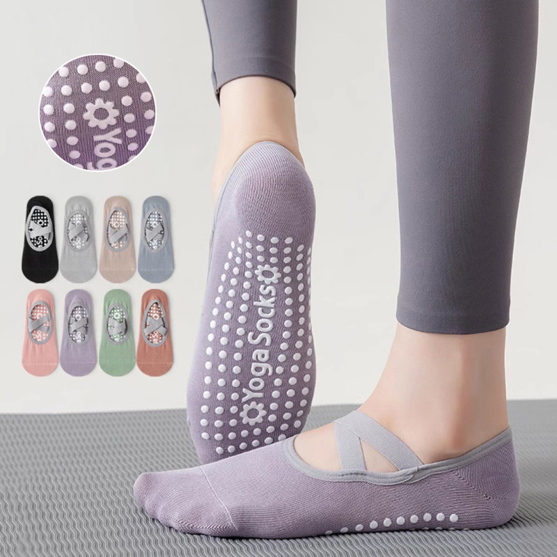 Medias Para Pilates Y Yoga - 通気性タオル底ヨガソックス女性シリコーンノンスリップ包帯ピラティス靴下レディースバレエダンスフィットネスワークアウト綿の靴下