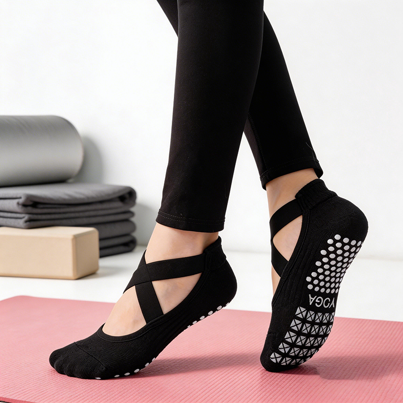 Medias Para Pilates Y Yoga - 女性ノンスリップヨガソックスシリコーン屋内綿包帯バックレスピラティスフィットネスソックスレディースバレエダンススポーツグリッパーソックス