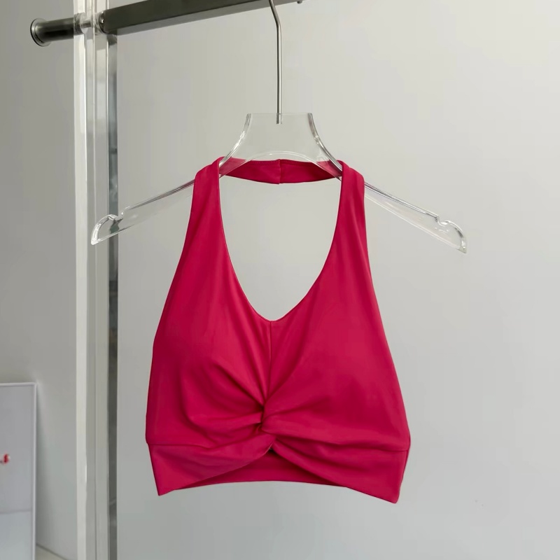 ホルターネックのスポーツブラ、パッド付き、ヨガ用クロップトッ - Pilates Yoga Top のレビューと価格