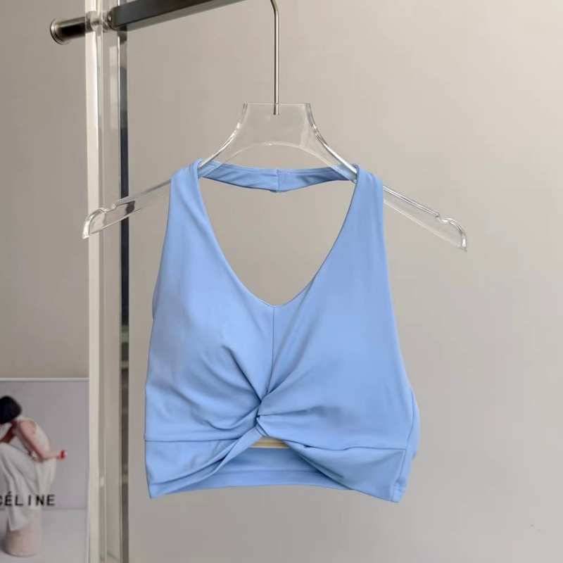 ホルターネックのスポーツブラ、パッド付き、ヨガ用クロップトッ - Pilates Yoga Top のレビューと価格