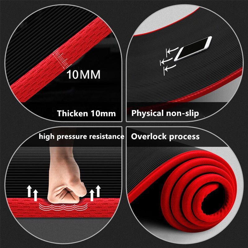 10mm厚の滑り止めヨガマット 183cm×61cm 厚手N - Pilates Yoga Mat のレビューと価格