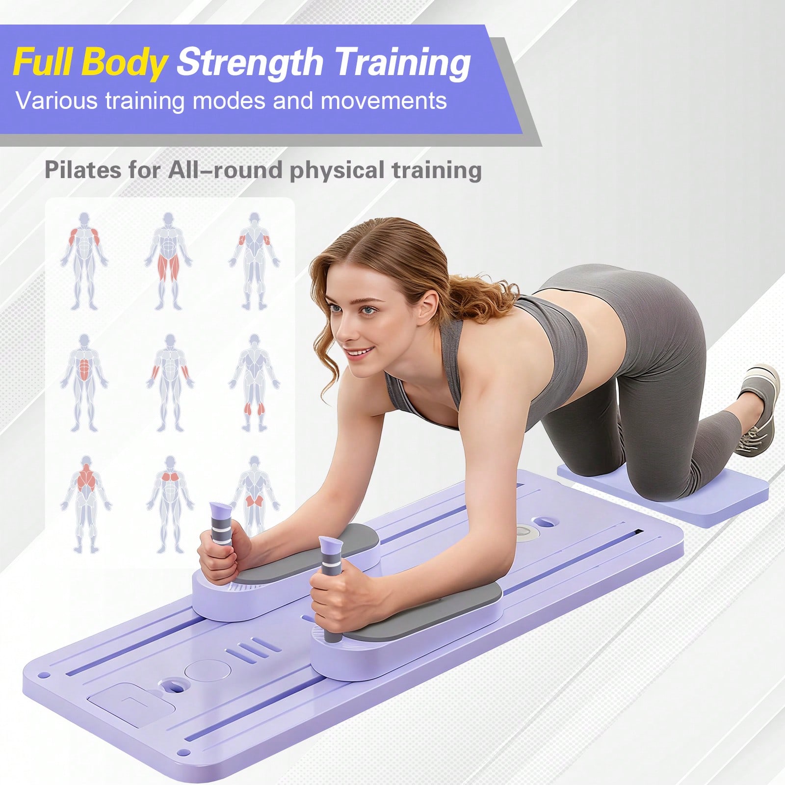 バー付きピラティスリフォーマー、スマホホルダー付きピラティス - Pilates & Yoga Elastic Band のレビューと価格