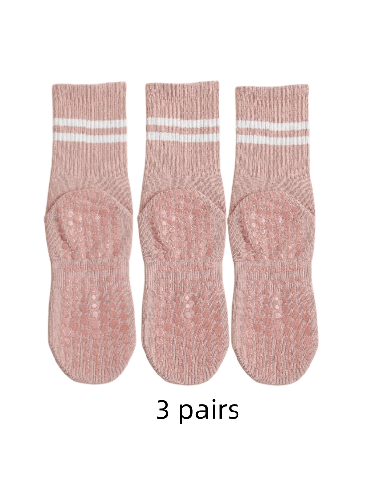 ヨガソックス 3 足、ミディアムレングスソックス、ピュアコッ - Medias Para Pilates Y Yoga のレビューと価格