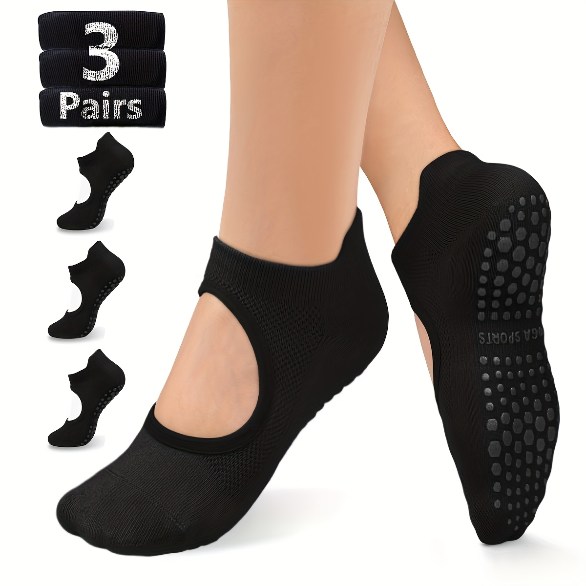 ノンスリップグリップ女性用靴下ヨガバレピラティスフィットネス - Medias Para Pilates Y Yoga のレビューと価格