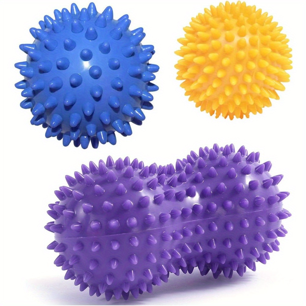スパイキーマッサージボールセット（3個入り）フットボールロー - Acupressure Ball Set のレビューと価格