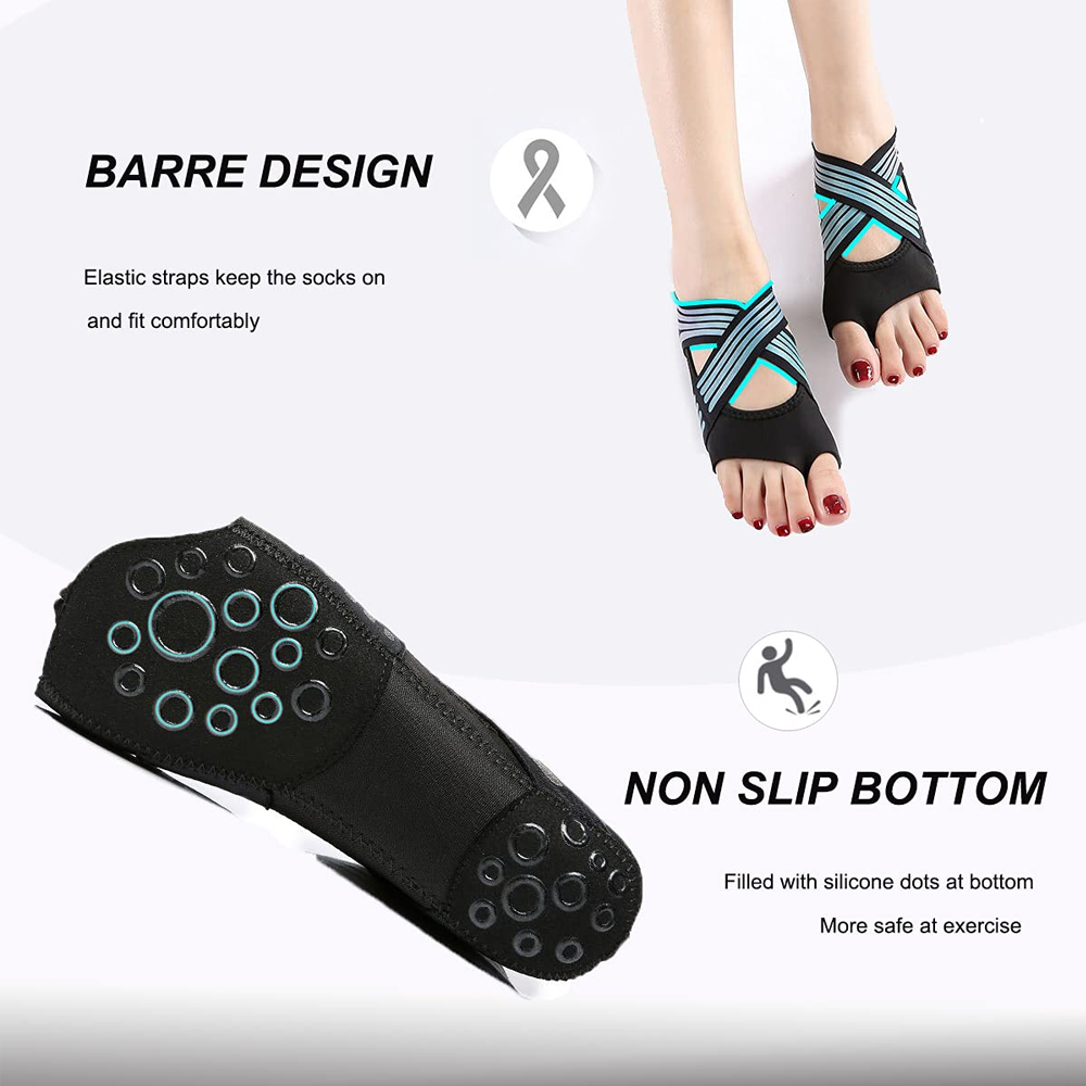女性用ノンスリップトゥレスグリップソックス（1足）ピラティス - Medias Para Pilates Y Yoga のレビューと価格