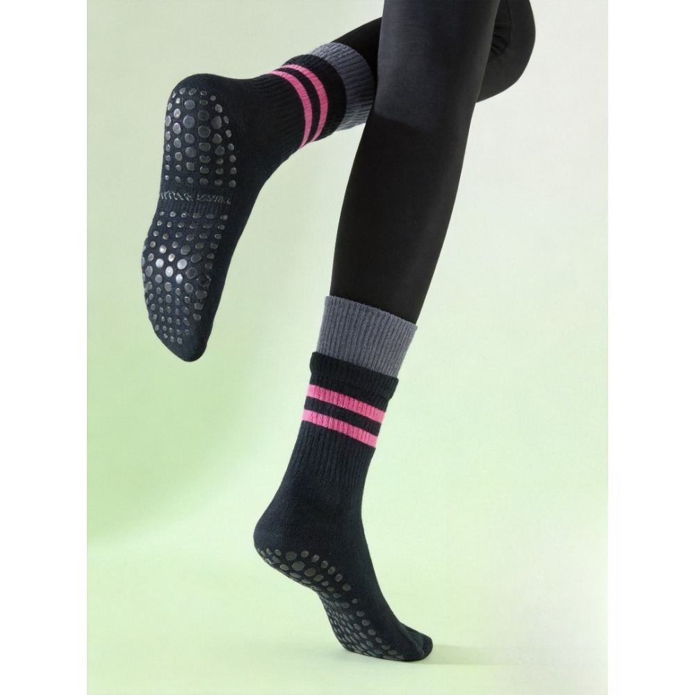 1pc 綿通気性アンチスリップヨガソックスカジュアルストライ - Pilates Yoga And Gym のレビューと価格