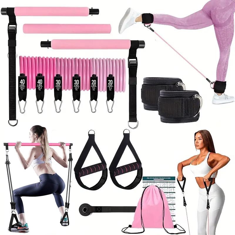 多機能ピラティスバーキット、弾性抵抗バンド付き、調整可能なス - Pilates Yoga Barı のレビューと価格