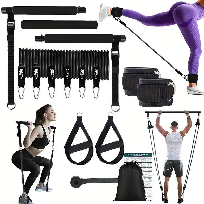 多機能ピラティスバーキット、弾性抵抗バンド付き、調整可能なス - Pilates Yoga Barı のレビューと価格