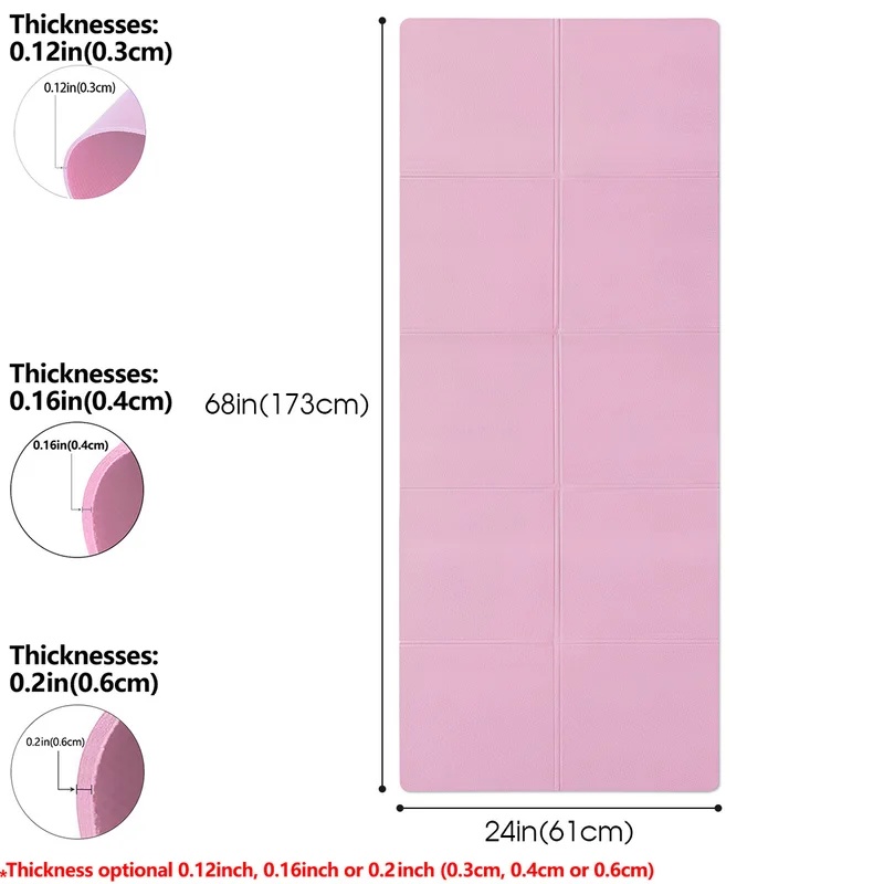 厚さ4mmの滑り止め加工を施したヨガマット。持ち運び可能なク - Pilates Yoga Mat のレビューと価格