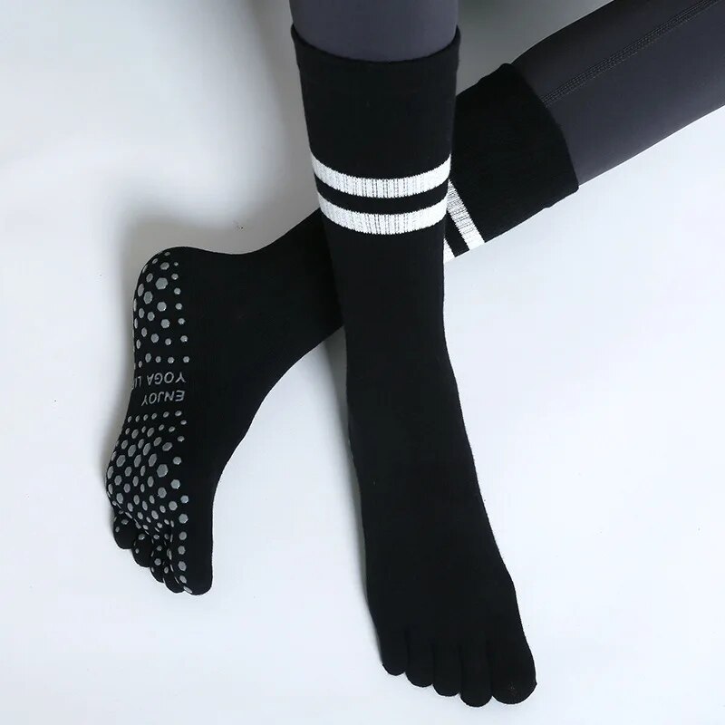 ハーフチューブヨガソックス,通気性,滑り止め,5本の指,スポ - Medias Para Pilates Y Yoga のレビューと価格