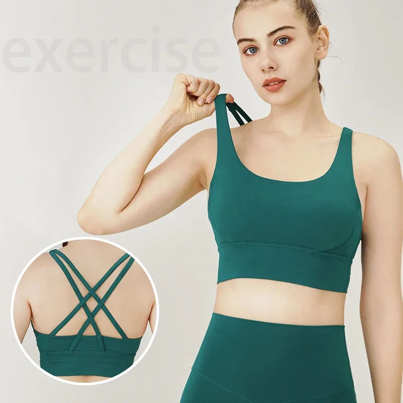 クラシックシリーズ無地レディーススポーツブラ、高強度セクシー - Pilates Yoga Top のレビューと価格