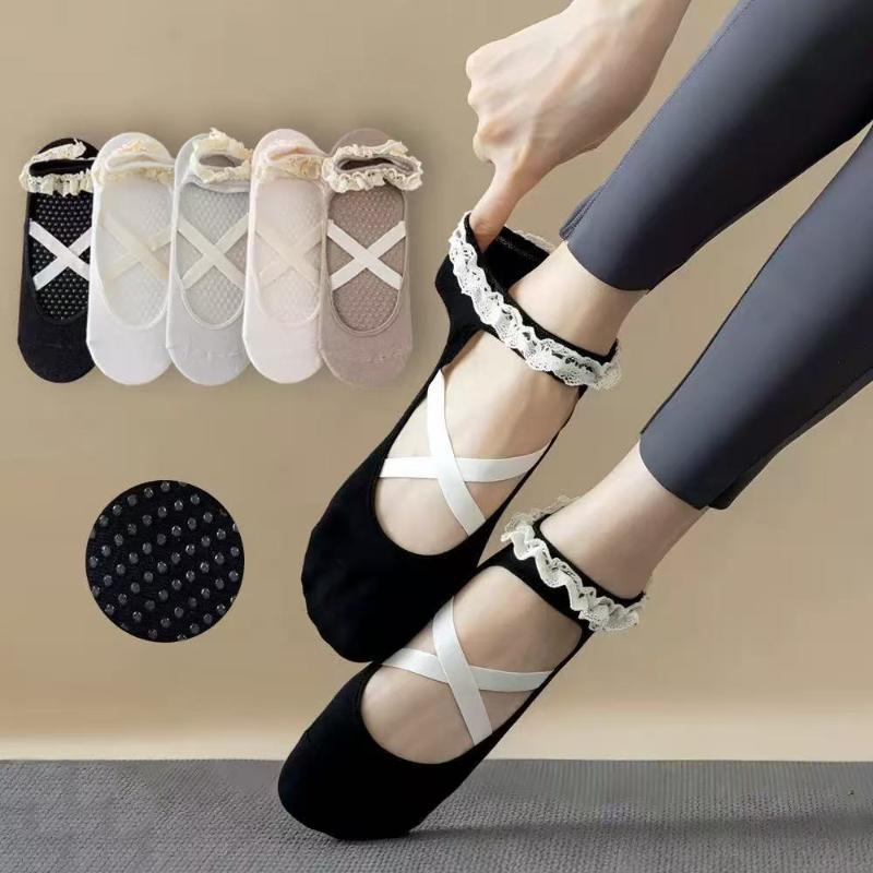 1足組のかわいいレースワークピラティスソックス、プリンセス風 - Pilates & Yoga Elastic Band のレビューと価格