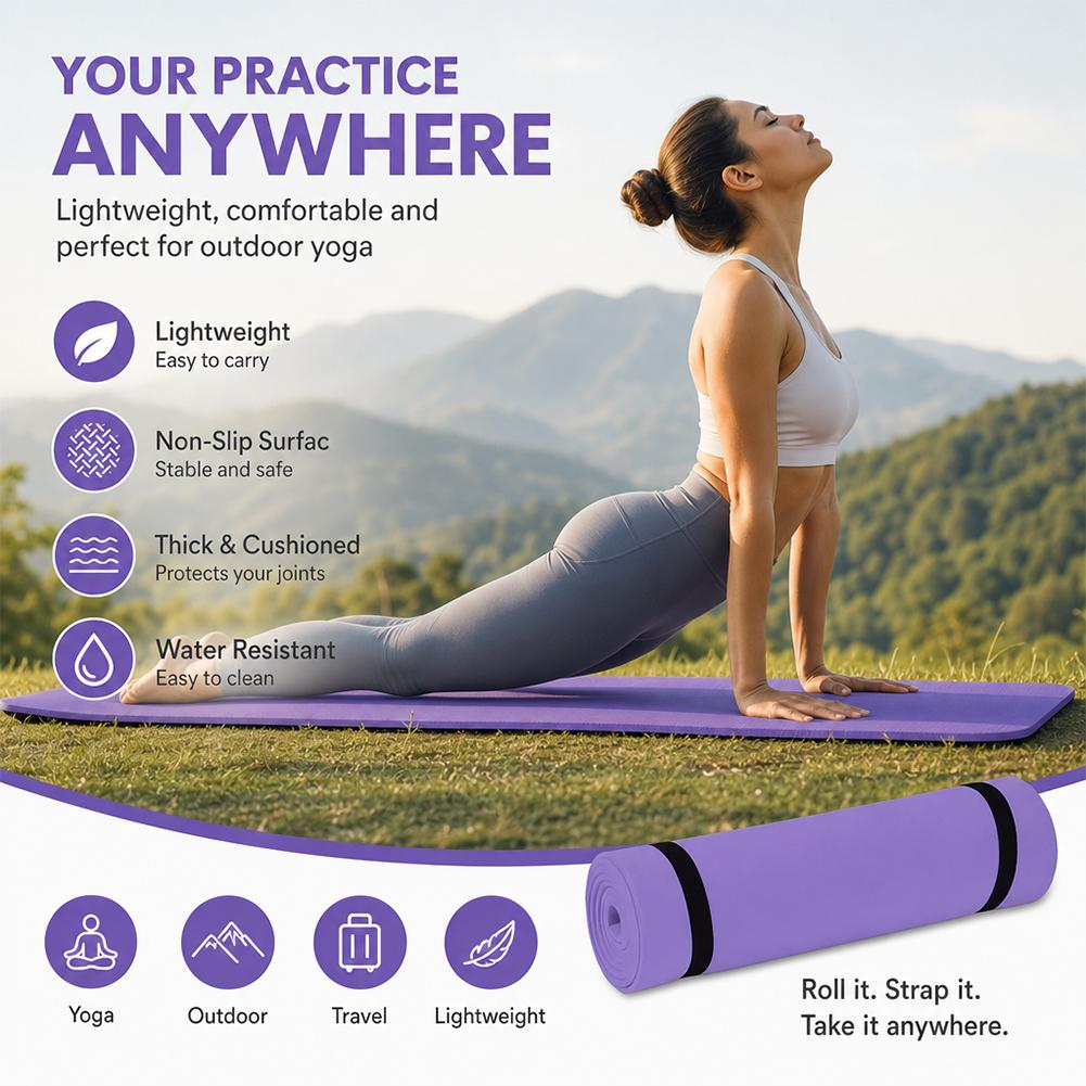 1/2 個厚いヨガマット滑り止めスポーツフィットネスマット  - Pilates Yoga Mat のレビューと価格